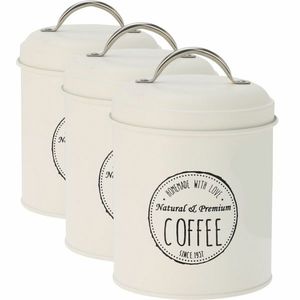 Set de cutii metalice pentru alimente Excellent Houseware 11 x 16 cm, 3 buc, crem, crem deschis, S imagine