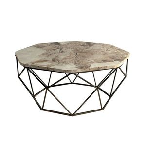 Măsuță de cafea Diamond White Marble, alb imagine