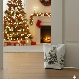 Stopper de ușă de Crăciun Peisaj de iarnă, 22 x 23cm imagine