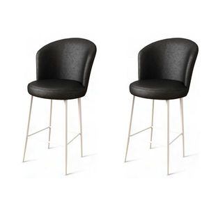 Set de scaune de bar Uras Black and White, 2 buc., negru, 2 buc. imagine