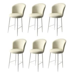 Set de scaune de bar Fora Cream and White, 6 buc., crem deschis, 6 buc. imagine