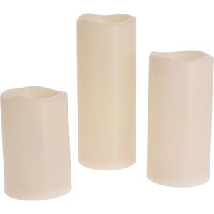 Set de lumânări intermitente LED pentru exterior, 3 bucăți, crem imagine