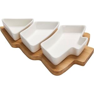 Set of 3 serving bowls with tray Tree imagine