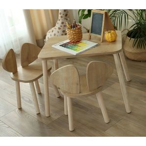 Set pentru copii cu masă și scaune, 2 buc. Mickey Two Chair Set - Brown imagine