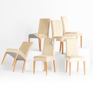 Restilo Husă pentru scaun Sento bej deschis, 48 x 48 x 58 + 10 cm, set de 6 bucăți, bej deschis imagine