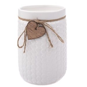 Vază ceramică Wood heart albă, 14 x 20 cm, alb imagine