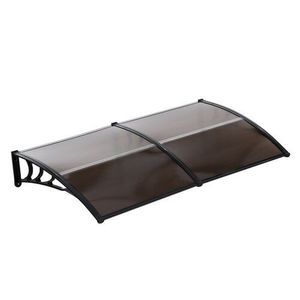 Marchiză copertină pentru ușă de intrare maro, 100 x 200 cm, maro imagine