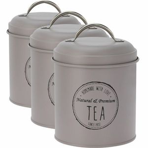 Set de cutii metalice pentru alimente Excellent Houseware 11 x 16 cm, 3 buc, maro, maro, S imagine