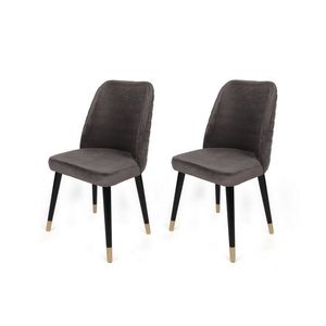 Set de scaune de sufragerie Hugo Anthracite andBlack, 2 buc. imagine