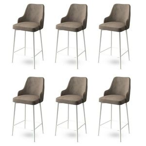 Set de scaune de bar Enox Cappuccino and White, 6buc., cafeniu, 6 buc. imagine