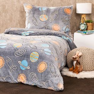 Lenjerie de pat luminoasă din microflanel4Home Planetarium, 140 x 200 cm, 70 x 90 cm imagine