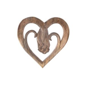 InDecor Inimă din lemn de mango Joined hands, 30 x30 x 2, 5 cm imagine