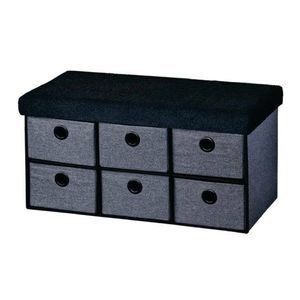 Kesper 15953 Comodă tapițată cu 6 sertare, gri-negru, 76 x 38 x 38 cm, gri imagine