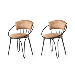 Set de scaune de sufragerie Istanbul Beige andBlack, 2 buc. imagine