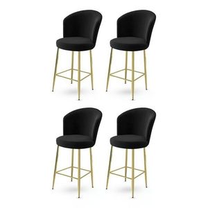 Set de scaune de bar Fora Black and Gold, 4 buc., negru, 4 buc imagine