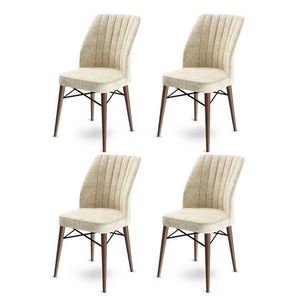 Set de scaune de sufragerie Flex Cream and Brown, 4 buc., crem deschis imagine