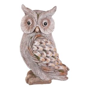 Decorație de grădină Bufniță, gri, 24 x 22 x 40 cm imagine