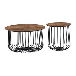 Set de măsuțe de conferință, lemn vechi, 2 buc., maro închis imagine