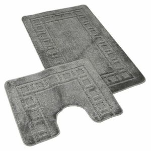 Set de covorașe de baie Kvalitex Cadru gri, 60 x 100 cm, 60 x 50 cm imagine