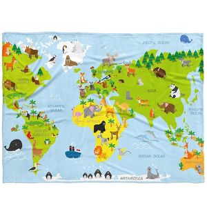 Pătură pentru copii BedTex Harta animalelor, 150 x200 cm imagine