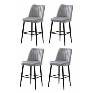 Set de scaune de bar Vento Cream and Black, 4 buc., crem deschis, 4 buc imagine