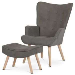 Fotoliu cu taburet LAN2, maro, maro imagine