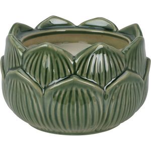 Lumânare în pahar floral din porțelan 12 x 7, 8 cm, verde, verde imagine
