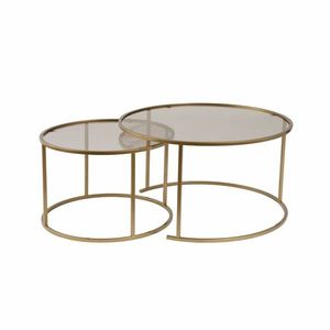 Set de măsuțe de conferință Aurum Gold și Bronze80 cm, 2 buc., bronz imagine