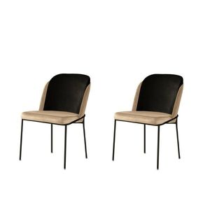 Set de scaune de sufragerie Dore Beige and Black, 2 buc. imagine