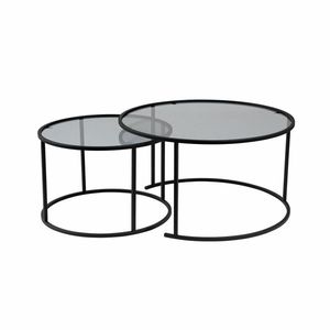 Set de măsuțe de cafea Aurum Black and Grey80 cm, 2 buc., gri imagine