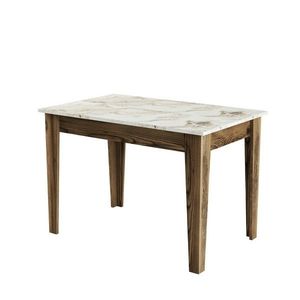 Masă de sufragerie Kiev White and Walnut, crem deschis imagine