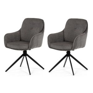 Set de scaune de sufragerie cu mecanism deîntoarcere DCH-P3174 GREY2, 2 buc., gri imagine