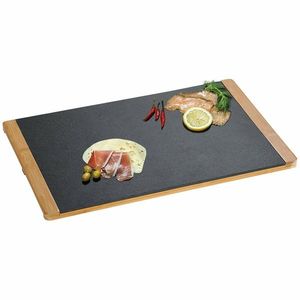 Kesper 38131 Tava de servire din ardezie/bambus, 45 x 30 x 1, 5 cm imagine