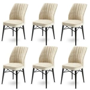 Set de scaune de sufragerie Flex Cream, 6 buc., crem deschis imagine