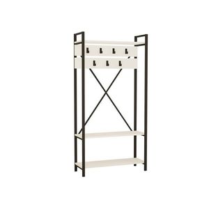 Cuier cu raft pentru încălțăminte Alfa White andGrey, alb imagine