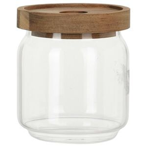 Doză de sticlă cu capac din lemn de acacia 400ml, 0, 4 l imagine