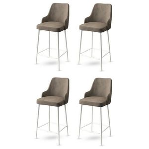 Set de scaune de bar Enox Cappuccino and White, 4buc., cafeniu, 4 buc imagine
