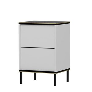 Noptieră Imaj White Marble, alb + negru imagine