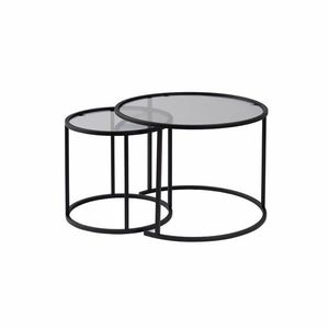 Set de măsuțe de cafea Aurum Black and Grey60 cm, 2 buc., gri imagine