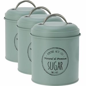 Set de cutii metalice Excellent Houseware pentrualimente 11 x 16 cm, 3 bucăți, verde, verde, S imagine