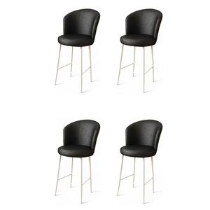 Set de scaune de bar Uras Black and White, 4buc., negru, 4 buc imagine