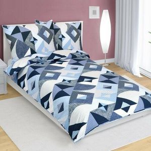 Bellatex Lenjerie de pat din bumbac Geometriealbastră, 140 x 200 cm, 70 x 90 cm imagine