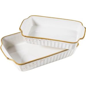 Mäser Set de 2 vase pentru copt Pintar White cupuncte maro imagine