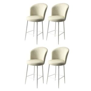 Set de scaune de bar Alte Cream and White, 4 buc., crem deschis, 4 buc imagine