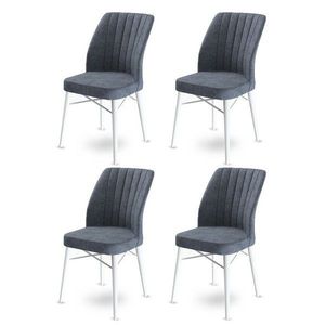Set de scaune de sufragerie Flex Fume and White, 4buc., gri închis imagine