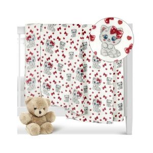 Bellatex Pătură pentru copii Pisicuță roz, 100 x150 cm imagine