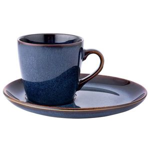 Altom Ceaşcă din ceramică cu farfurie Reactive Navy Blue 310 ml imagine