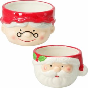 Set de 2 boluri ceramice Mr. & Mrs. Claus 13cm imagine