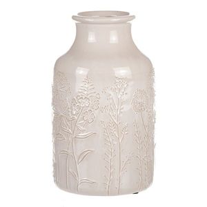 Vaza ceramică cu flori de câmp, bej, diametru 19cm x 31 cm imagine