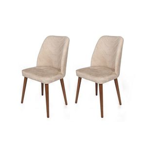 Set de scaune de sufragerie Dallas Beige andWalnut, 2 buc. imagine